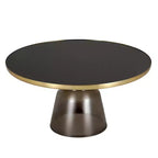 LeisureMod Tully Table Basse en Verre 30" - Table d'Appoint Moderne avec Bord Doré pour Salon, Chambre à Coucher, Bureau, Salle d'Attente, Table d'Appoint Intérieure