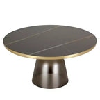 LeisureMod Tully Table Basse en Verre 30" - Table d'Appoint Moderne avec Bord Doré pour Salon, Chambre à Coucher, Bureau, Salle d'Attente, Table d'Appoint Intérieure