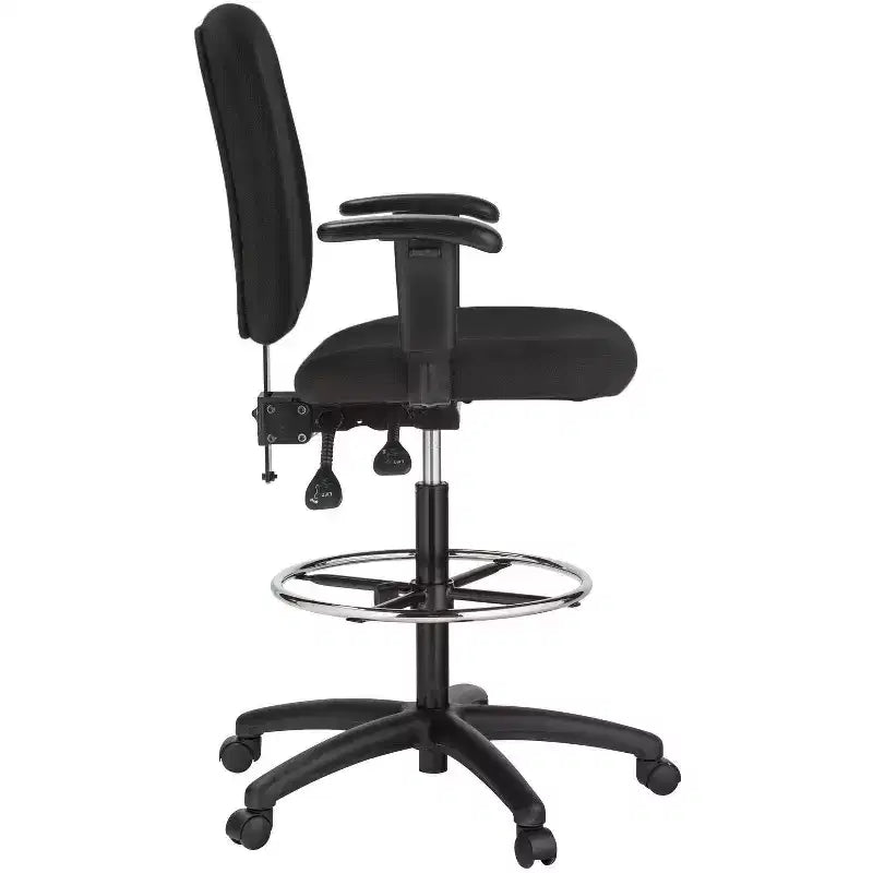 Tabouret de dessin double fonction avec accoudoirs - Tissu noir