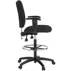 Tabouret de dessin double fonction avec accoudoirs - Tissu noir
