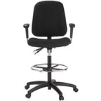 Tabouret de dessin double fonction avec accoudoirs - Tissu noir