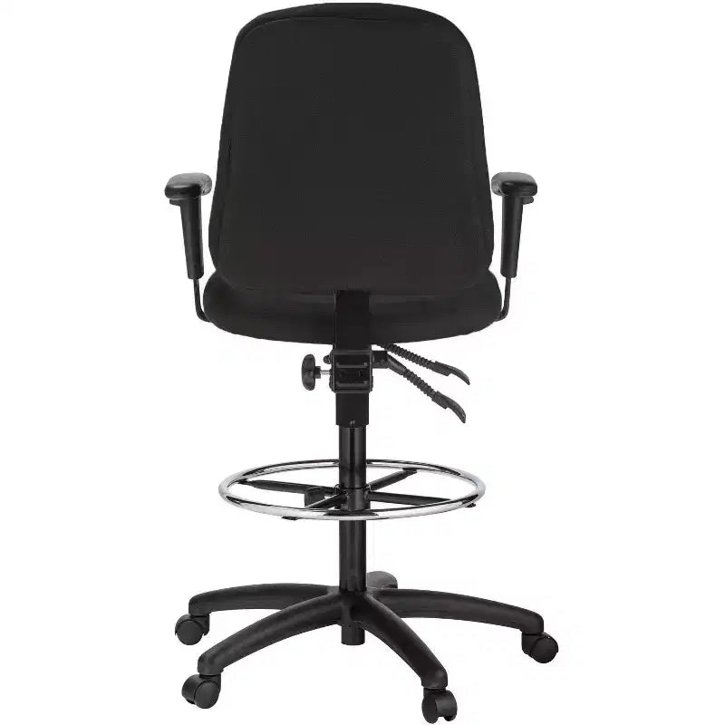 Tabouret de dessin double fonction avec accoudoirs - Tissu noir