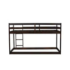 Whisen 77.3L x 43.8W Lit superposé jumeau en bois massif avec échelle, avec plate-forme de lattes renforcées