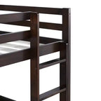 Whisen 77.3L x 43.8W Lit superposé jumeau en bois massif avec échelle, avec plate-forme de lattes renforcées