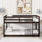 Whisen 77.3L x 43.8W Lit superposé jumeau en bois massif avec échelle, avec plate-forme de lattes renforcées