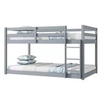 Whisen 77.3L x 43.8W Lit superposé jumeau en bois massif avec échelle, avec plate-forme de lattes renforcées