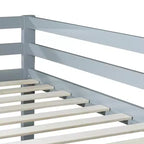 Whisen 77.3L x 43.8W Lit superposé jumeau en bois massif avec échelle, avec plate-forme de lattes renforcées