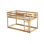 Whisen 77.3L x 43.8W Lit superposé jumeau en bois massif avec échelle, avec plate-forme de lattes renforcées