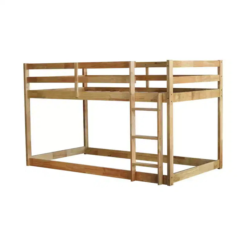 Whisen 77.3L x 43.8W Lit superposé jumeau en bois massif avec échelle, avec plate-forme de lattes renforcées