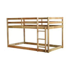 Whisen 77.3L x 43.8W Lit superposé jumeau en bois massif avec échelle, avec plate-forme de lattes renforcées