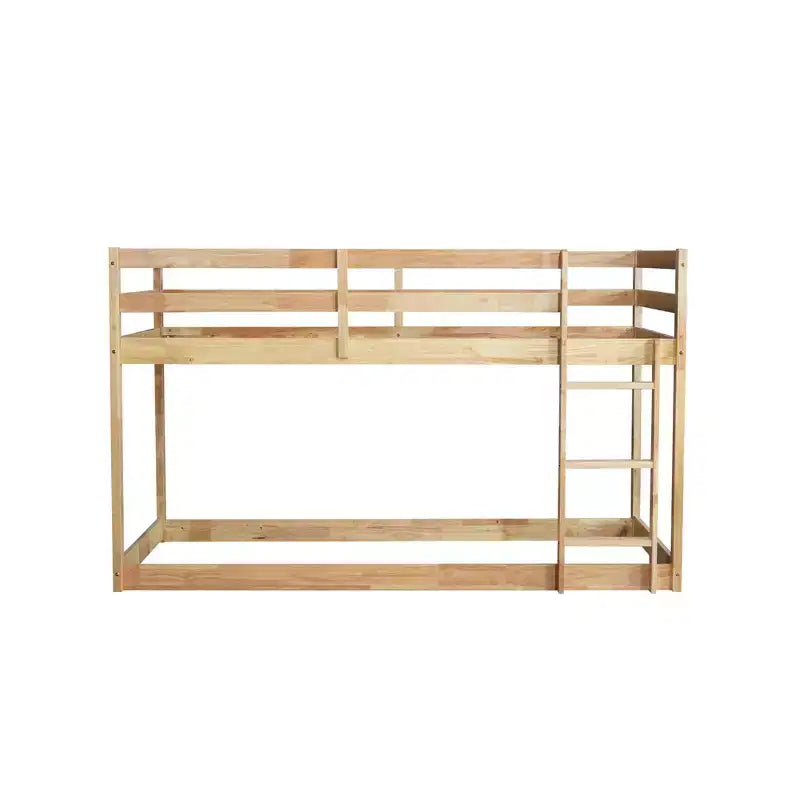 Whisen 77.3L x 43.8W Lit superposé jumeau en bois massif avec échelle, avec plate-forme de lattes renforcées