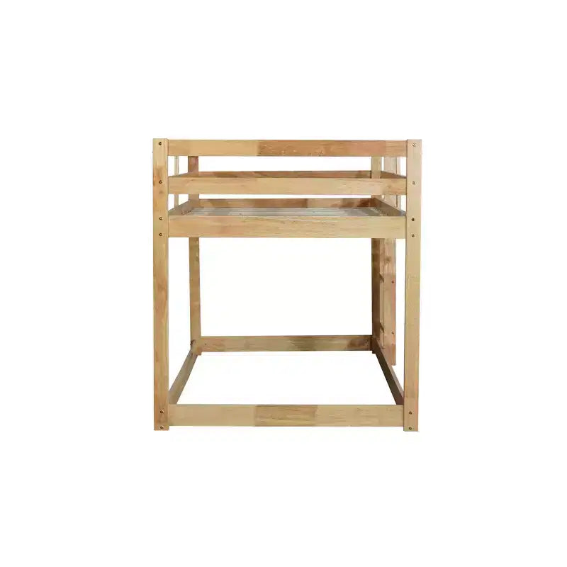 Whisen 77.3L x 43.8W Lit superposé jumeau en bois massif avec échelle, avec plate-forme de lattes renforcées