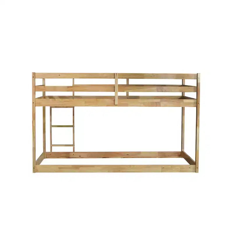 Whisen 77.3L x 43.8W Lit superposé jumeau en bois massif avec échelle, avec plate-forme de lattes renforcées