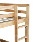 Whisen 77.3L x 43.8W Lit superposé jumeau en bois massif avec échelle, avec plate-forme de lattes renforcées