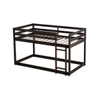 Whisen 77.3L x 43.8W Lit superposé jumeau en bois massif avec échelle, avec plate-forme de lattes renforcées