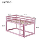 Whisen 77.3L x 43.8W Lit superposé jumeau en bois massif avec échelle, avec plate-forme de lattes renforcées