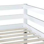 Whisen 77.3L x 43.8W Lit superposé jumeau en bois massif avec échelle, avec plate-forme de lattes renforcées