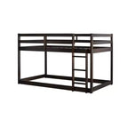 Whisen 77.3L x 43.8W Lit superposé jumeau en bois massif avec échelle, avec plate-forme de lattes renforcées