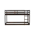 Whisen 77.3L x 43.8W Lit superposé jumeau en bois massif avec échelle, avec plate-forme de lattes renforcées