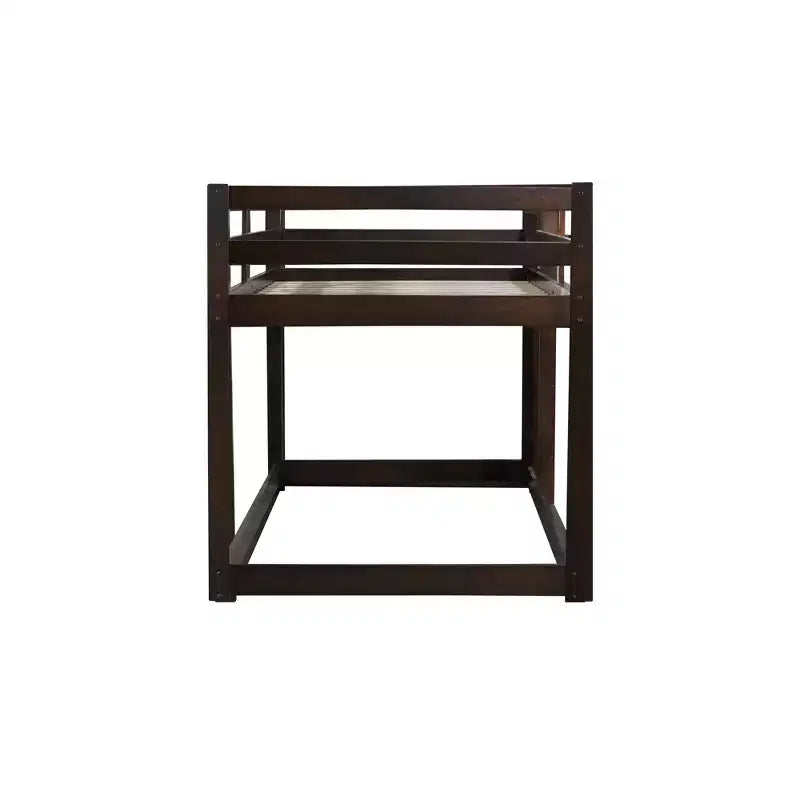 Whisen 77.3L x 43.8W Lit superposé jumeau en bois massif avec échelle, avec plate-forme de lattes renforcées