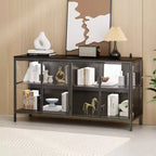 Famapy Black Tempered Glass Display Cabinet Illuminating Your Home with Style and Function