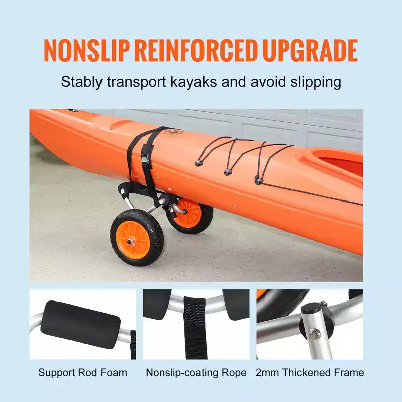 Chariot de kayak robuste VEVOR, capacité de charge de 113 kg