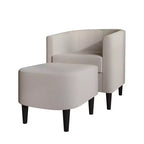 Fauteuil d'appoint en lin ChaletPosh avec tabouret