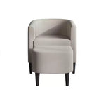 Fauteuil d'appoint en lin ChaletPosh avec tabouret