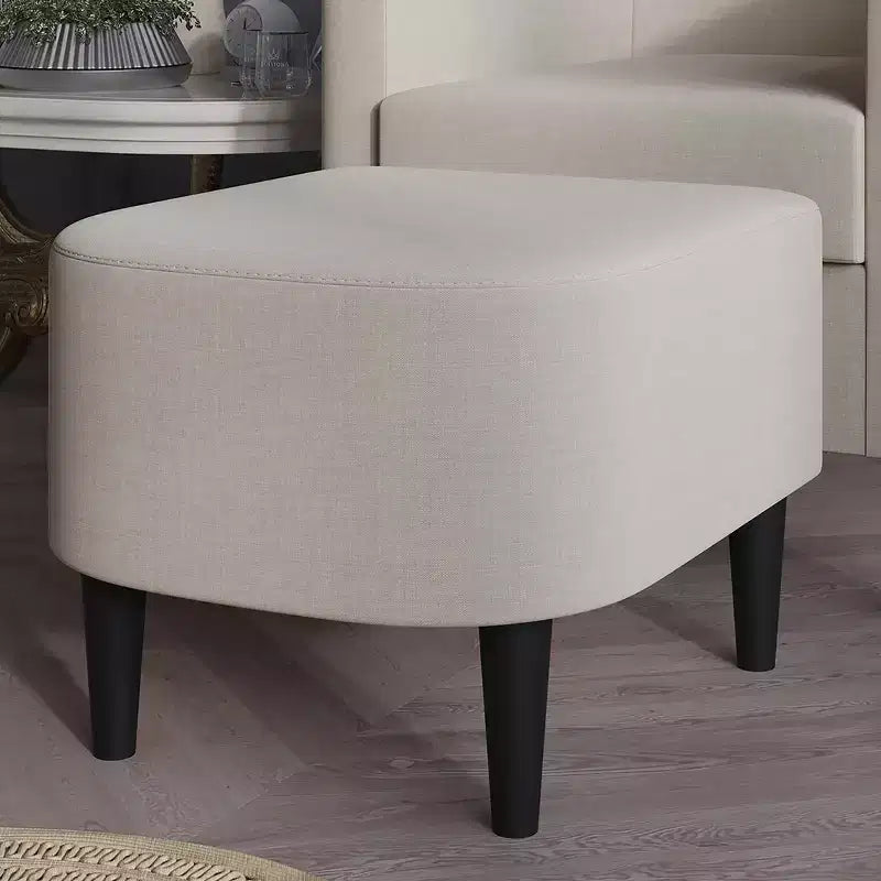 Fauteuil d'appoint en lin ChaletPosh avec tabouret