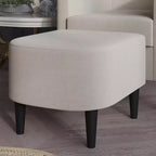 Fauteuil d'appoint en lin ChaletPosh avec tabouret