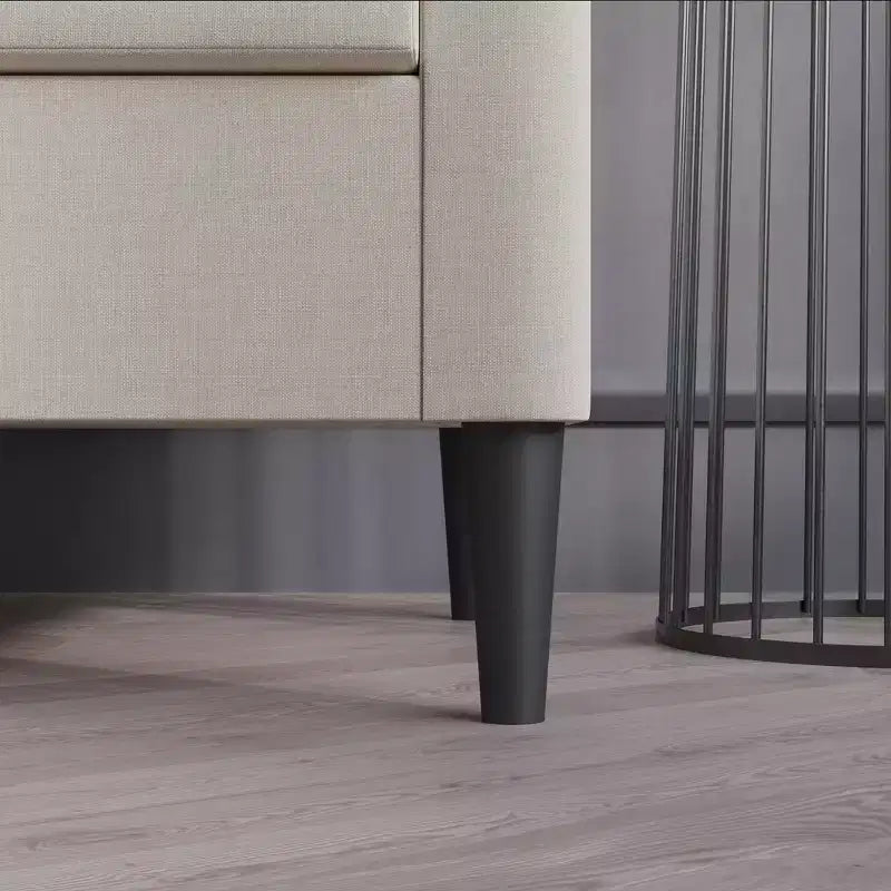 Fauteuil d'appoint en lin ChaletPosh avec tabouret