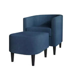Fauteuil d'appoint en lin ChaletPosh avec tabouret