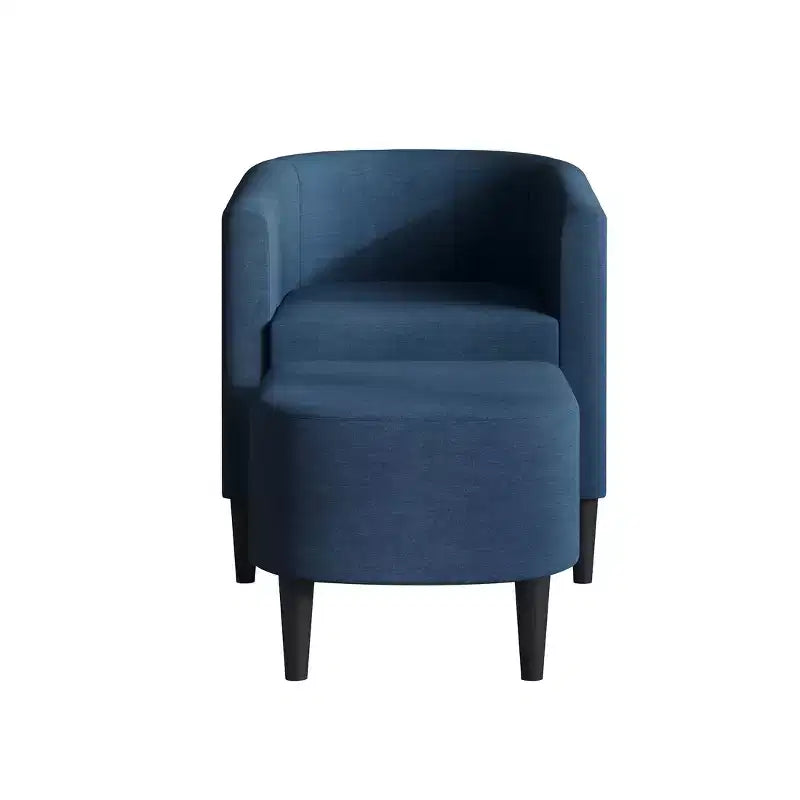 Fauteuil d'appoint en lin ChaletPosh avec tabouret
