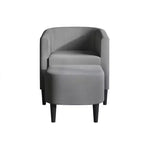 Fauteuil d'appoint en lin ChaletPosh avec tabouret