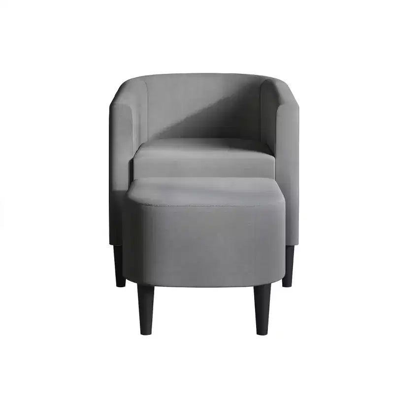 Fauteuil d'appoint en lin ChaletPosh avec tabouret