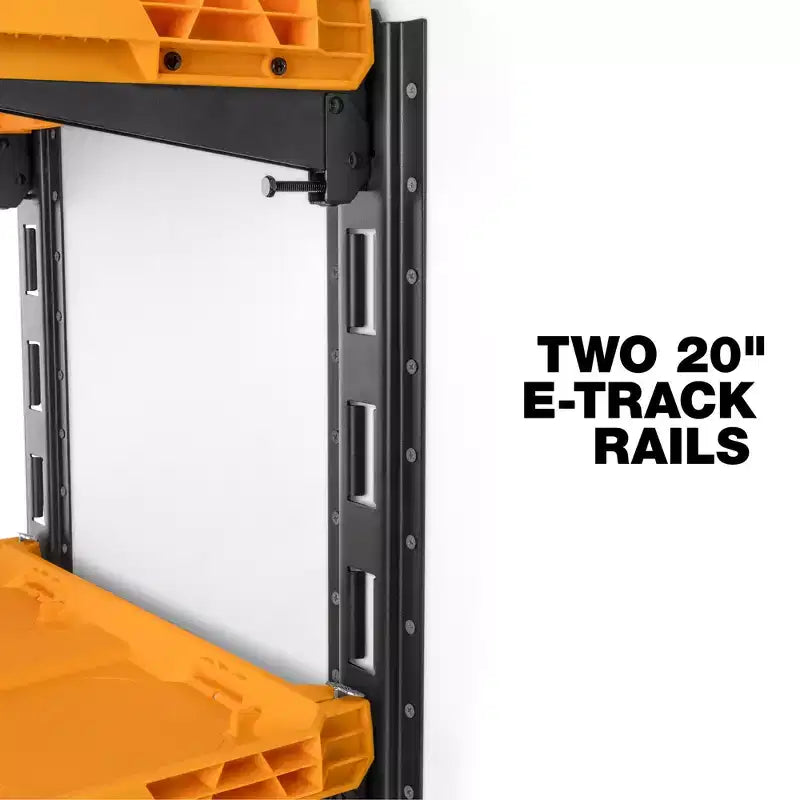 Système à 2 étagères ToughBuilt StackTech, étagères de rangement murales, organisation pour le stockage d'outils, de garage et d'atelier de menuiserie, jaune