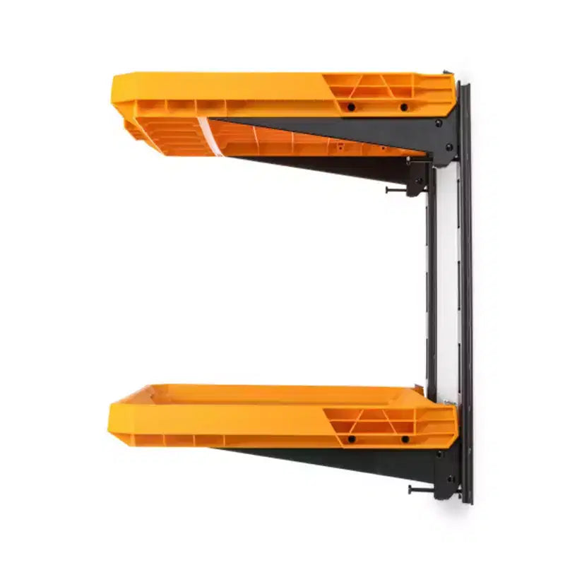 Système à 2 étagères ToughBuilt StackTech, étagères de rangement murales, organisation pour le stockage d'outils, de garage et d'atelier de menuiserie, jaune