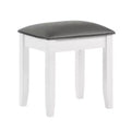 Simple Relax PU Upholstered Vanity Stool in Metallic and Glossy White