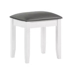 Simple Relax PU Upholstered Vanity Stool in Metallic and Glossy White