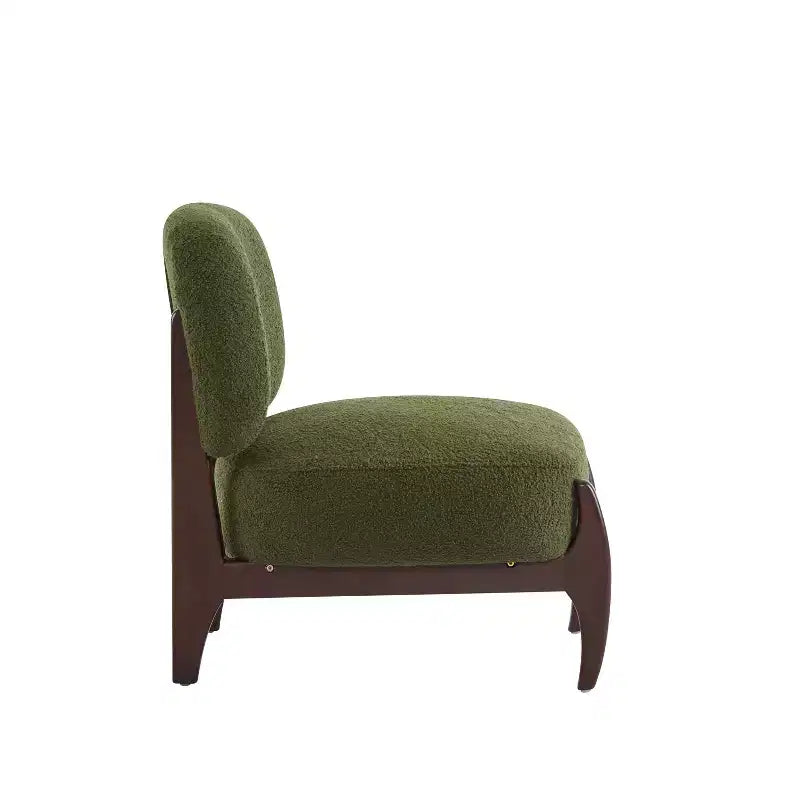Christopher Knight Home Fauteuil d'appoint moderne en hévéa et tissu bouclé Pawel