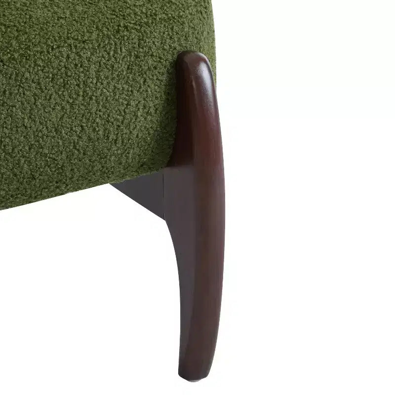 Christopher Knight Home Fauteuil d'appoint moderne en hévéa et tissu bouclé Pawel