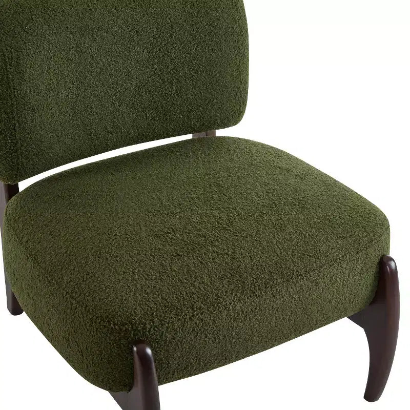 Christopher Knight Home Fauteuil d'appoint moderne en hévéa et tissu bouclé Pawel