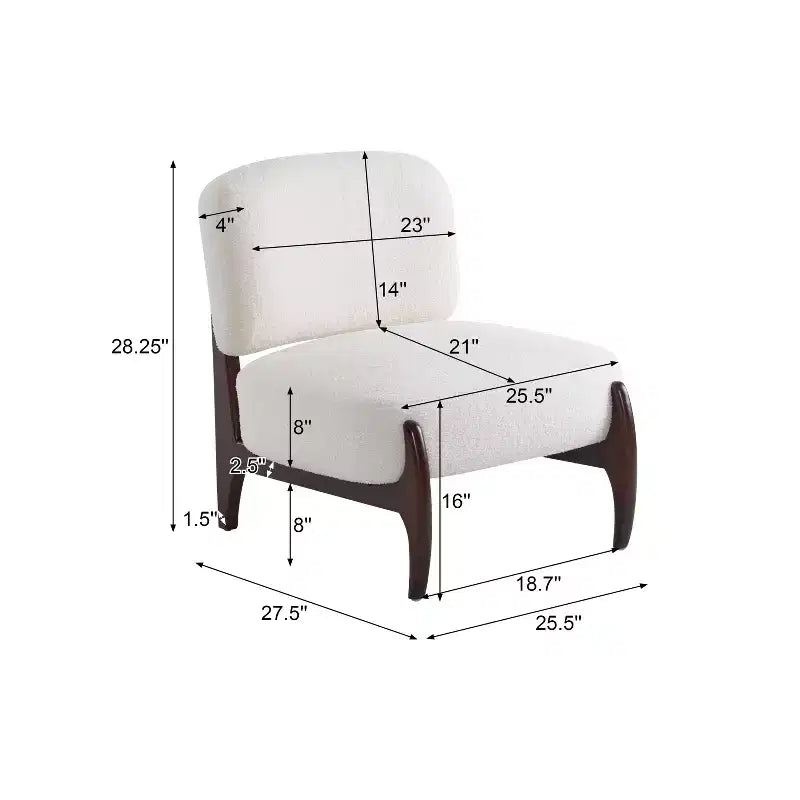 Christopher Knight Home Fauteuil d'appoint moderne en hévéa et tissu bouclé Pawel