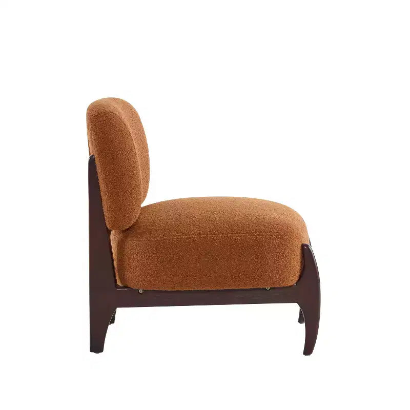 Christopher Knight Home Fauteuil d'appoint moderne en hévéa et tissu bouclé Pawel