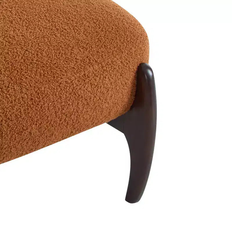 Christopher Knight Home Fauteuil d'appoint moderne en hévéa et tissu bouclé Pawel