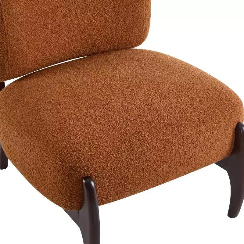 Christopher Knight Home Fauteuil d'appoint moderne en hévéa et tissu bouclé Pawel