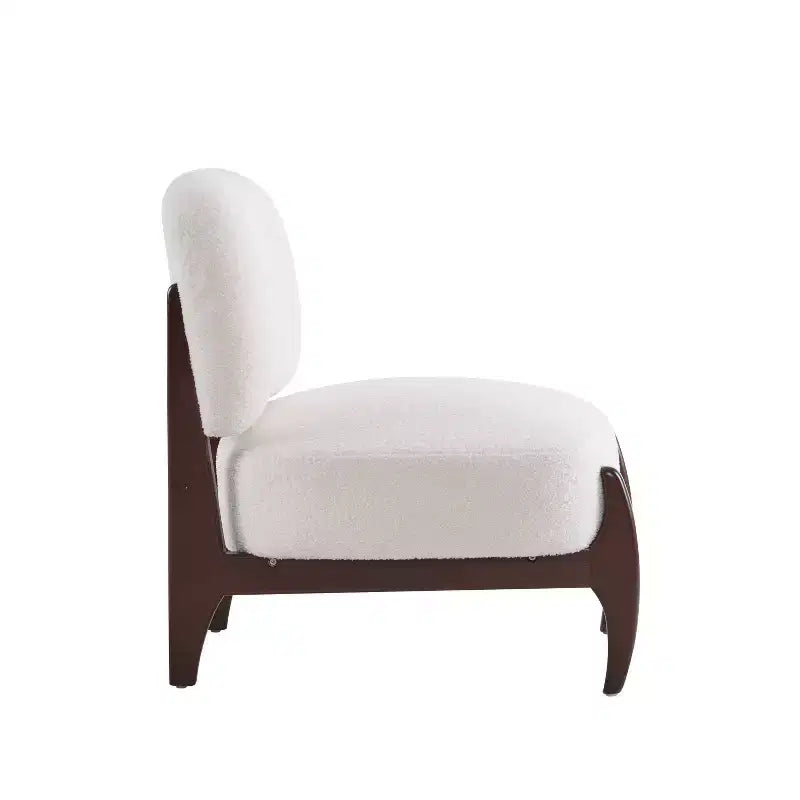 Christopher Knight Home Fauteuil d'appoint moderne en hévéa et tissu bouclé Pawel