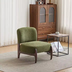 Christopher Knight Home Fauteuil d'appoint moderne en hévéa et tissu bouclé Pawel