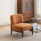 Christopher Knight Home Fauteuil d'appoint moderne en hévéa et tissu bouclé Pawel