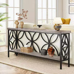 Console étroite Lantine de 180 cm avec rangement